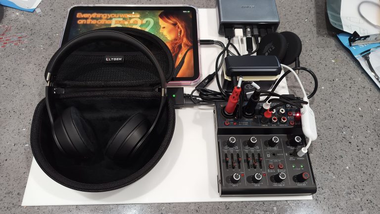 Mixing Board for Hypnotherapists — wireless recording and transcription studio on a 15 by 16 inch platform